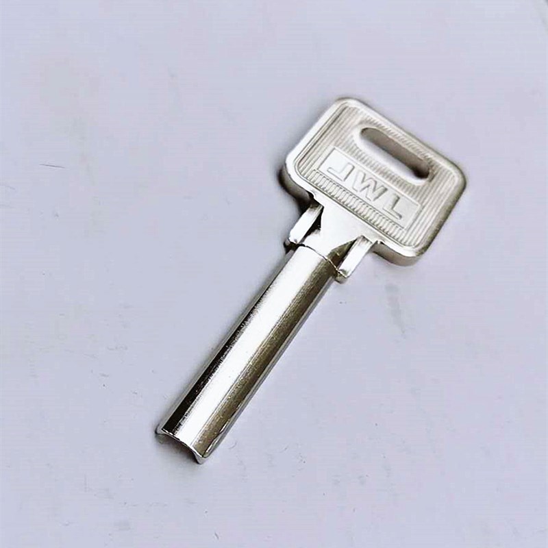 纯铜边柱锁金典原子边槽背半圆月牙带缺口加长原子防盗门钥匙胚子