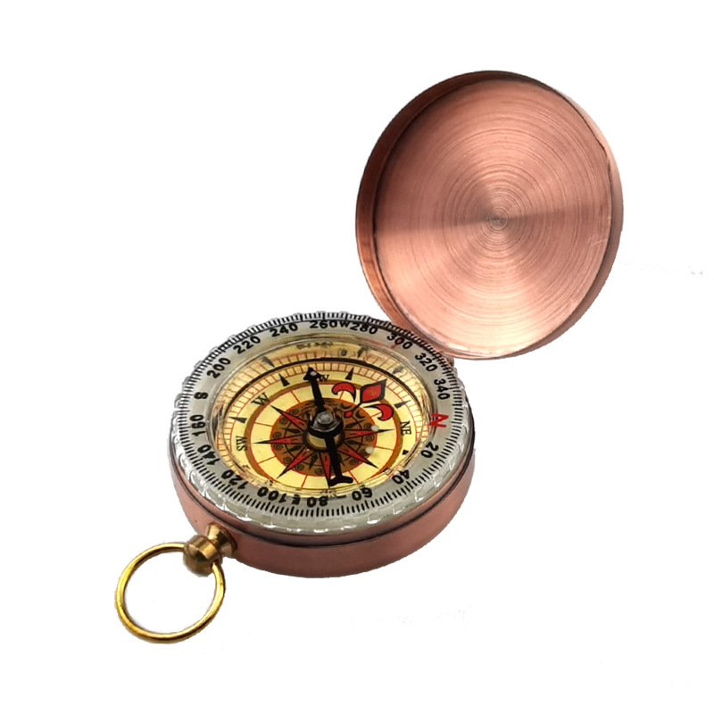 楚达 古铜色 仿古指南针电视电影拍摄道具 纪念礼品指南针怀表式