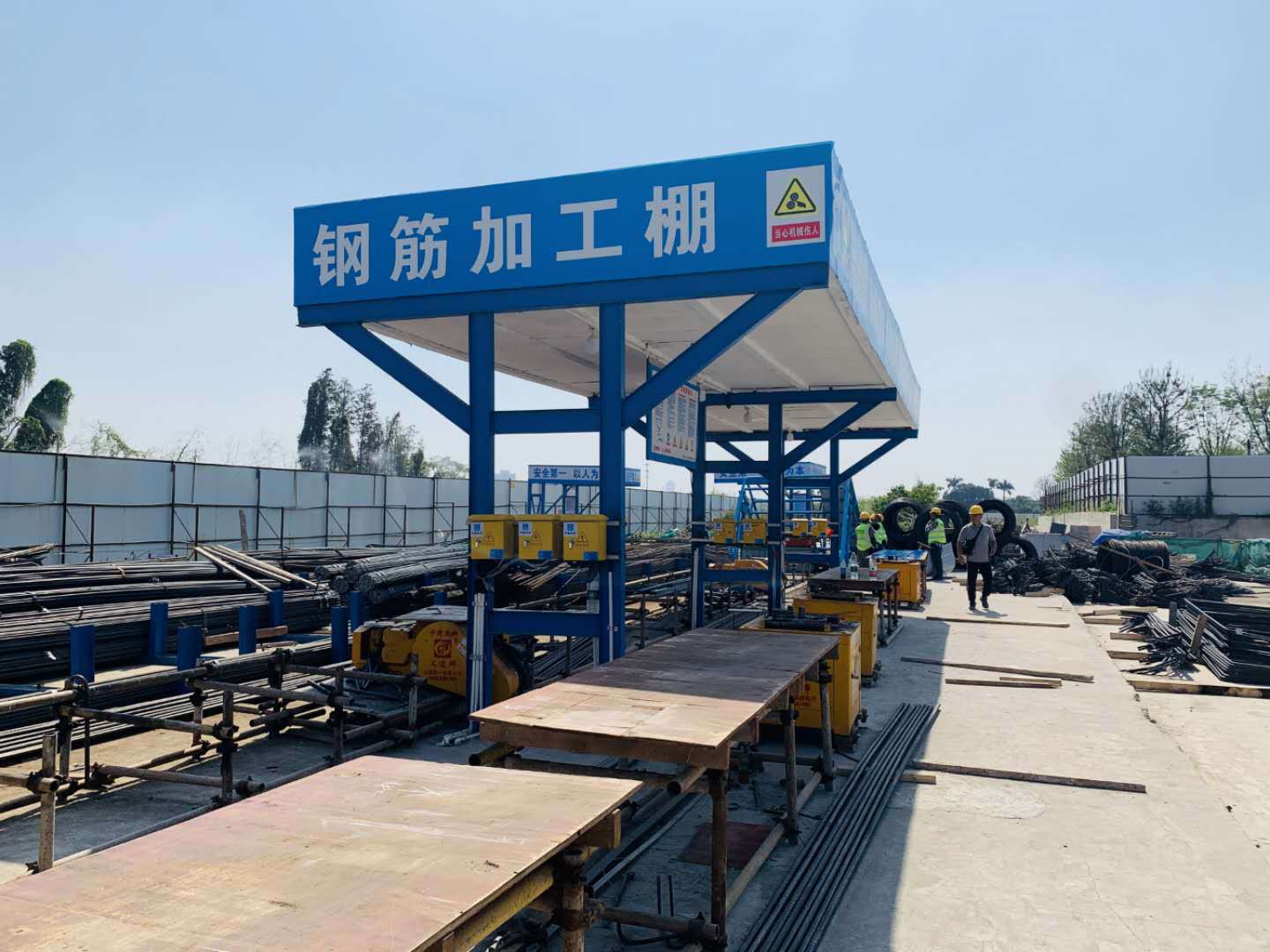 穗诚金属 建筑工地小型套丝机防护棚 机械防护棚 钢筋加工棚