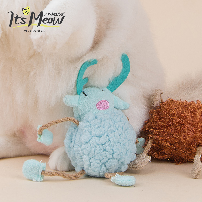 20 New Pet Cat Supplies with Mint Plush Funny Cat Artifact Bite Molar Long Shoelace Monster Cat Toy