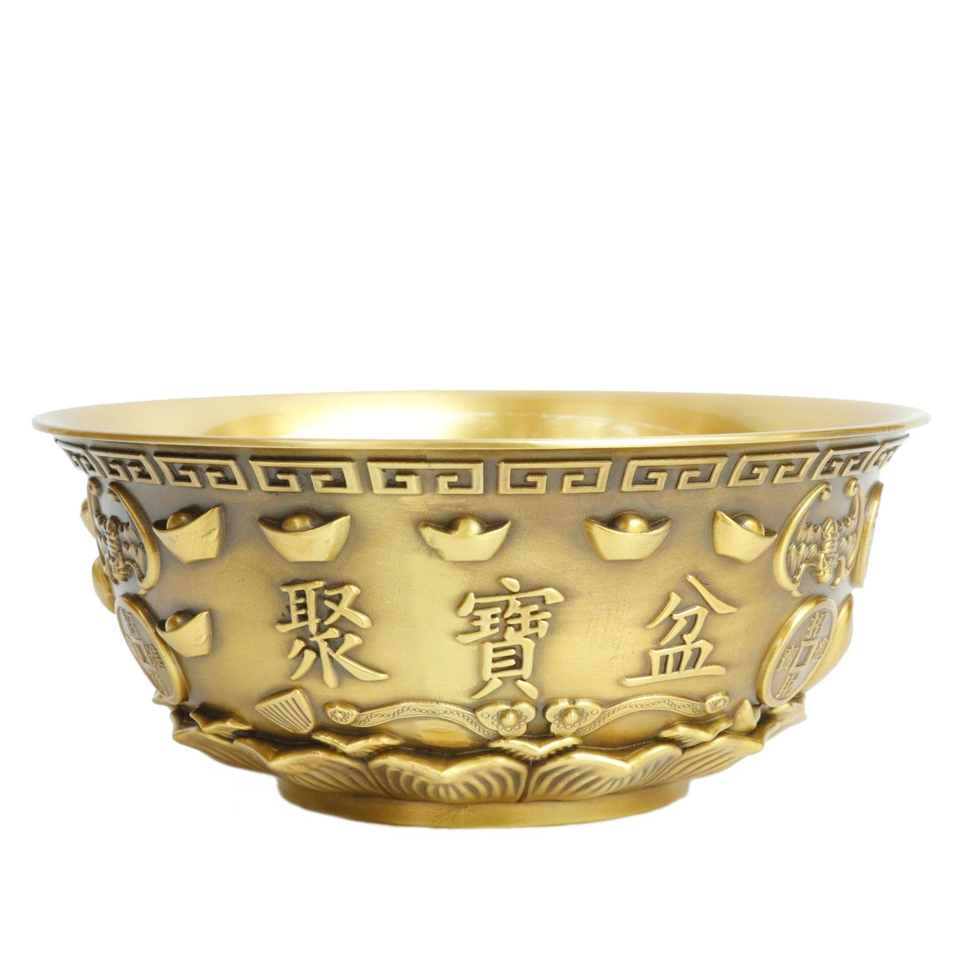 纯黄铜聚宝盆风水摆件招财聚财家居香炉工艺品装饰礼品