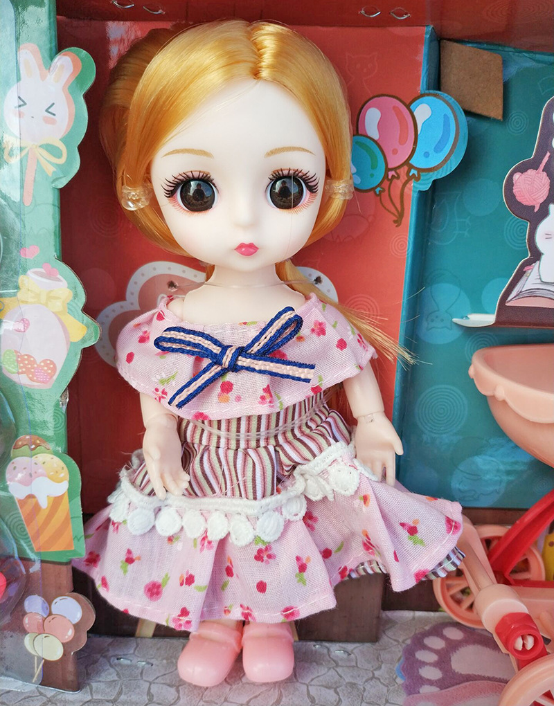 雅斯妮6368-1悠闲时光祖丽莎女孩换装娃娃婴儿推车宠物过家家玩具