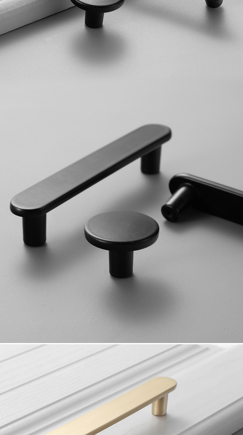 现代简约锌合金单孔金色衣柜门拉手抽屉厨柜电视柜把手五金