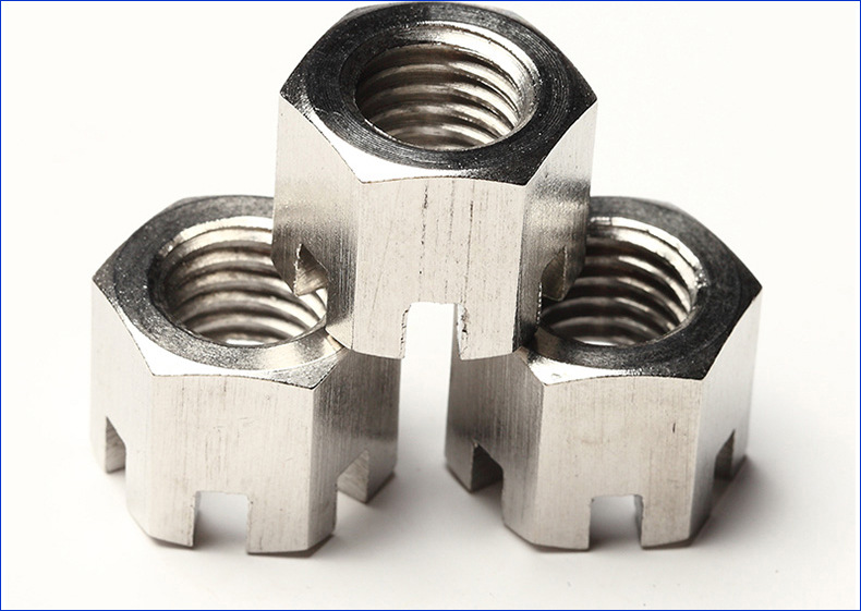 304不锈钢六角开槽螺母螺帽m16m6m8m10m12m14m18m20螺丝螺母批发