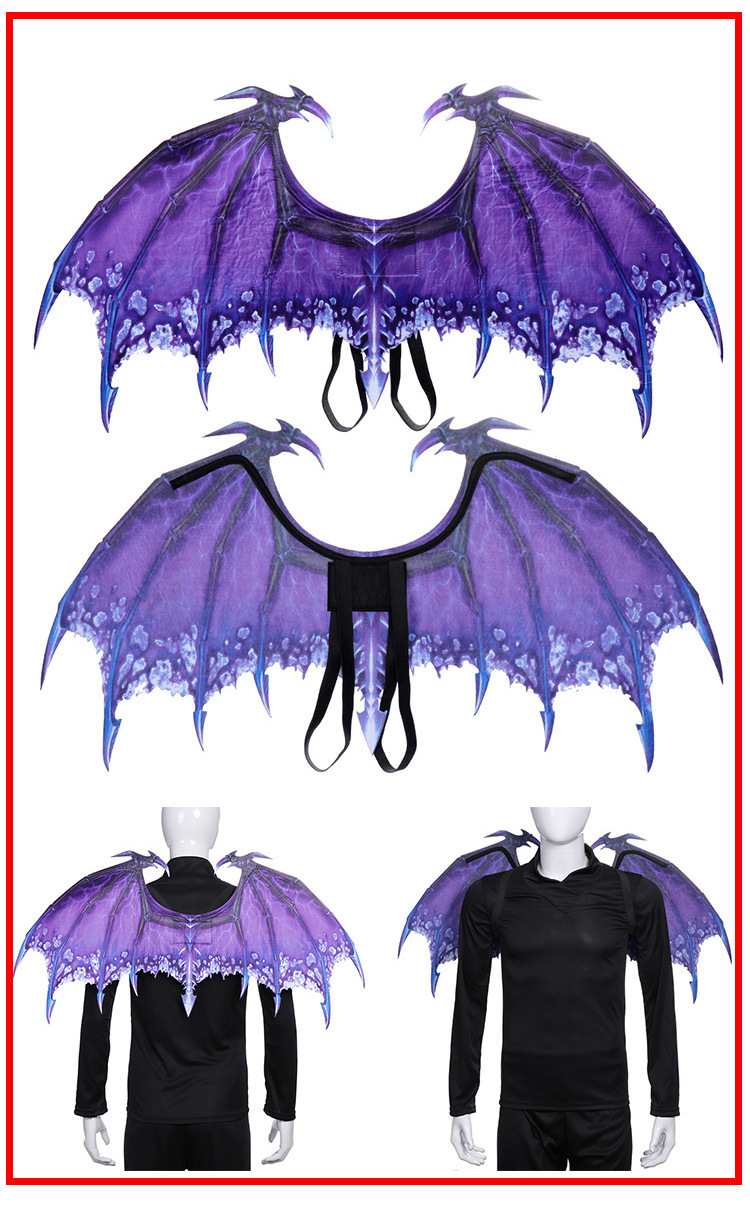 定制新款无纺布龙翅膀狂欢节万圣节扮演服饰化装舞会派对道具成人