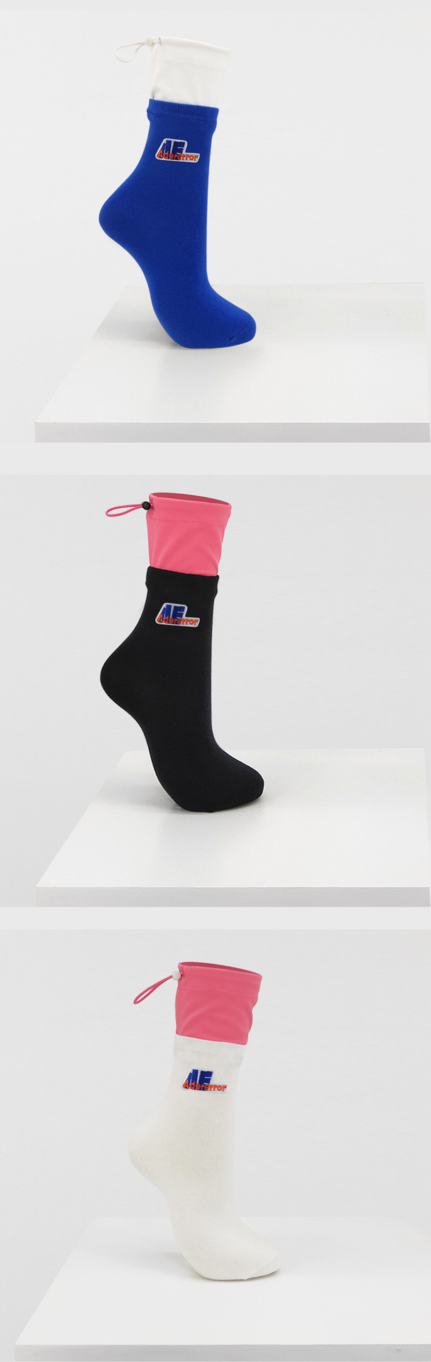 现货ader error袜子拼接抽绳潮袜女中筒韩版潮牌运动情侣棉袜