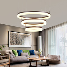 客厅吊灯现代简约LED圆形吊灯个性灯具创意时尚北欧餐厅吊灯