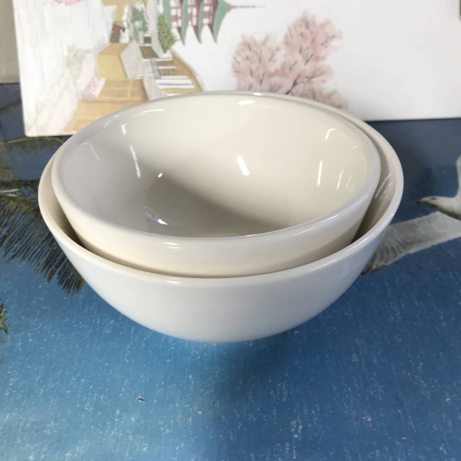 山西欣宇厂家热销镁质高白瓷4.5寸罗汤碗1箱100个适合家庭使用