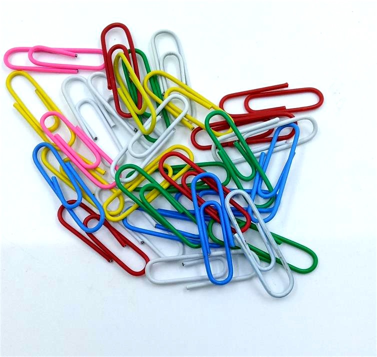 回形针办公曲别针回行型针装订文具镀镍加厚彩色回形针28mm