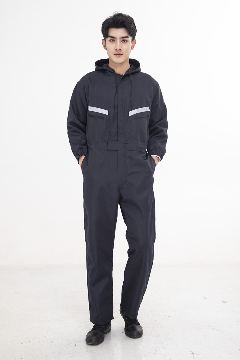 连体工作服男春秋长袖劳保服船员汽车维修厂服喷漆电力反光连体衣