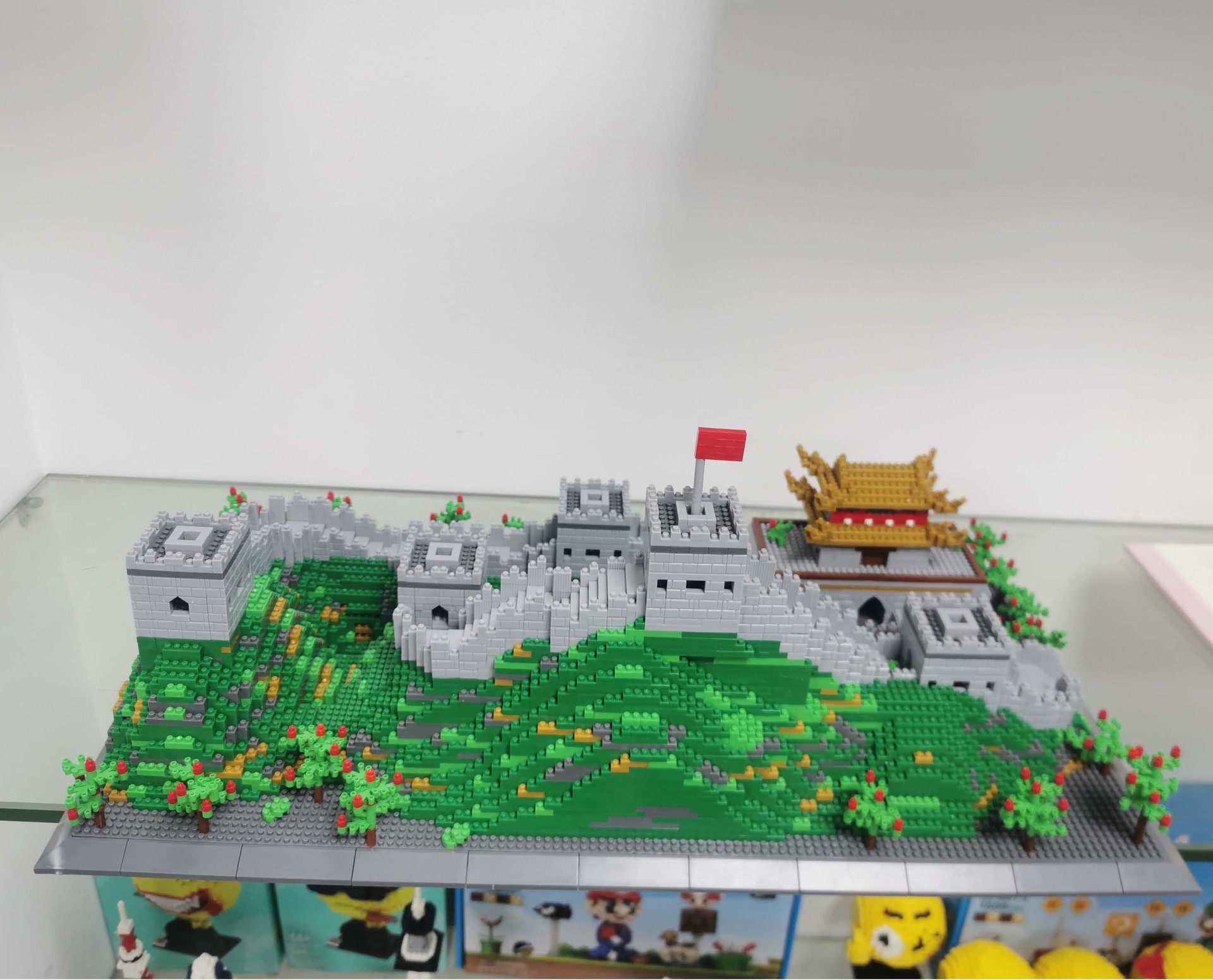 淘宝热卖万里长城建筑模型钻石颗粒积木兼容乐高创意摆件男孩玩具