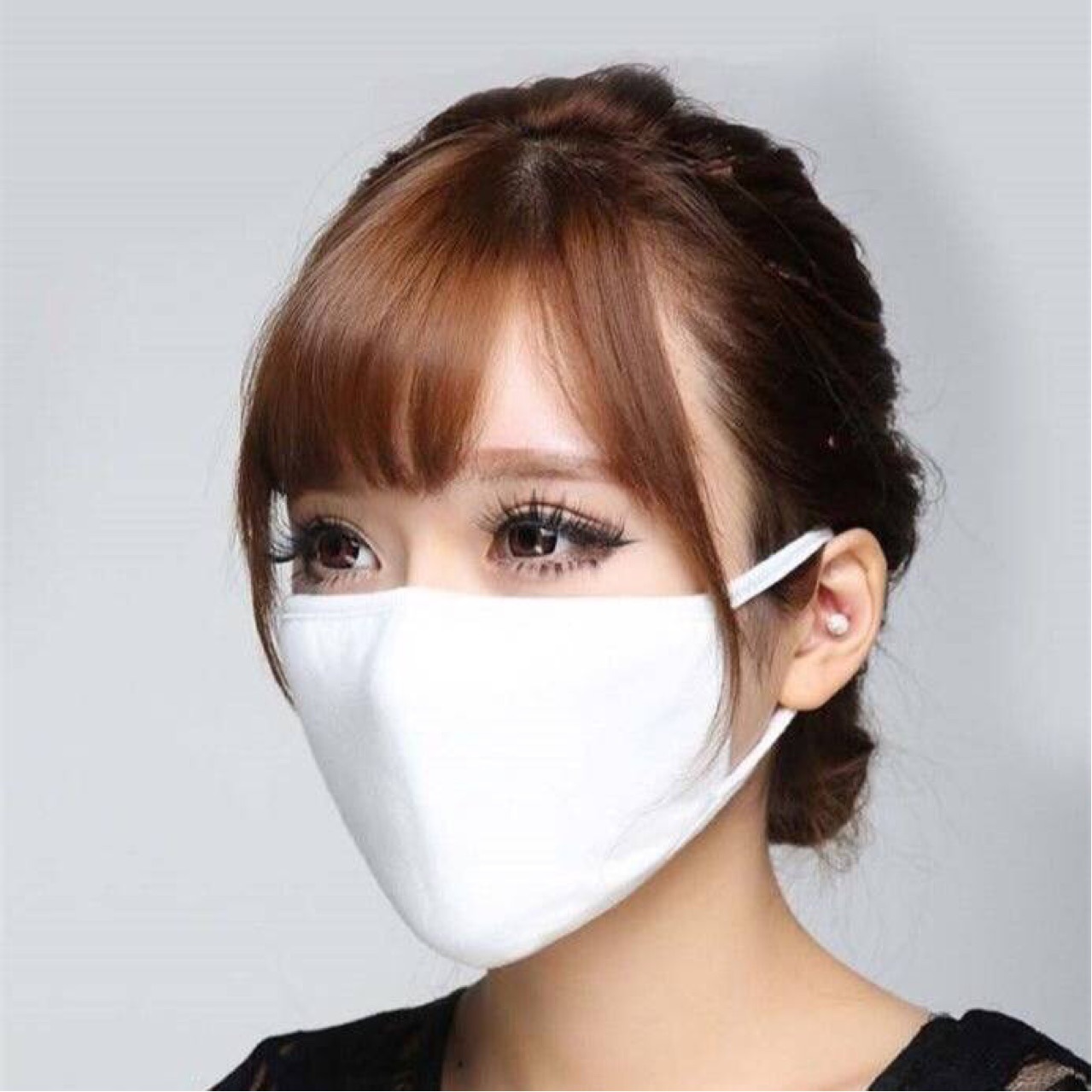 大量现货纯棉布莫代尔双层黑色白色男女口罩尘防风防护口罩防雾霾