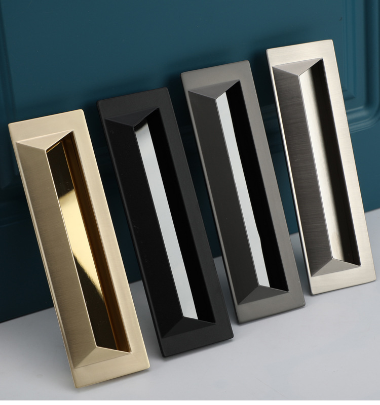 抽屉隐形暗扣家具拉手平拉手抽屉配件衣柜暗装拉手内嵌拉手简约-阿里