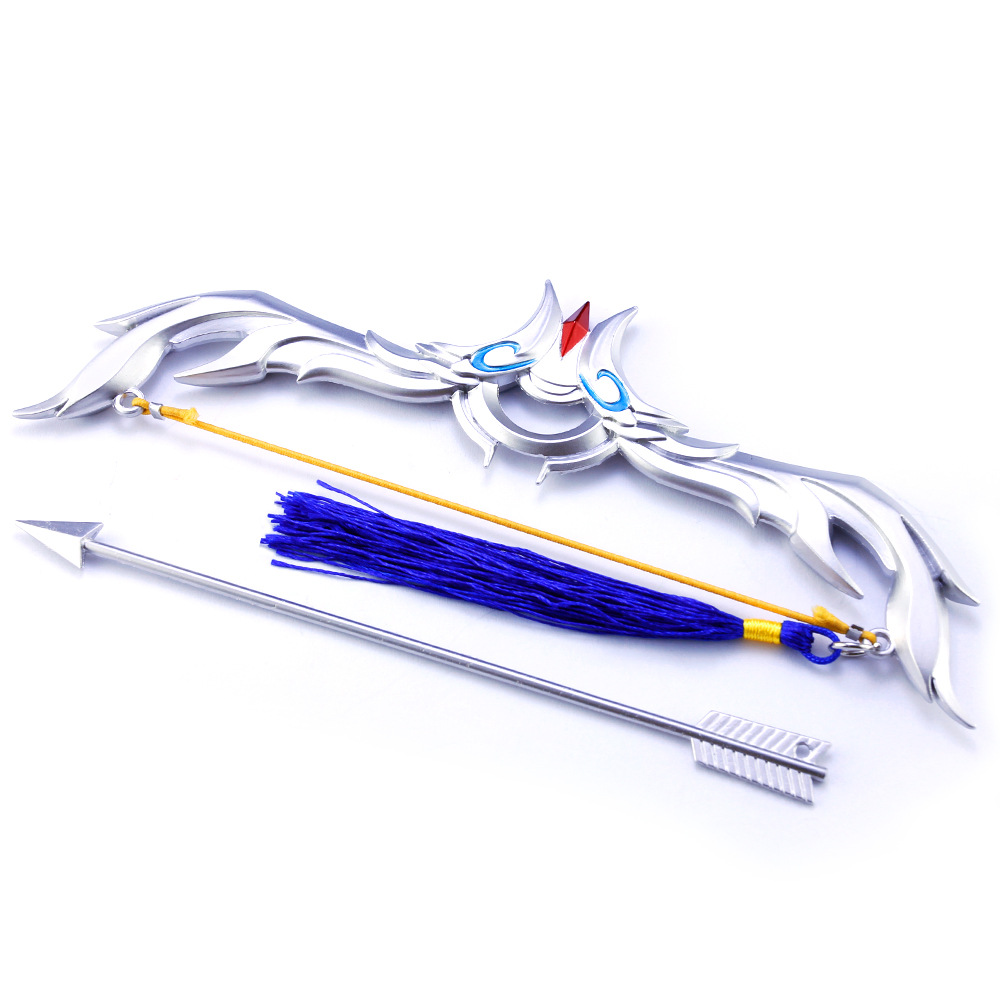 王者武器周边 后羿如梦令精灵王阿尔法弓箭合金武器模型钥匙扣