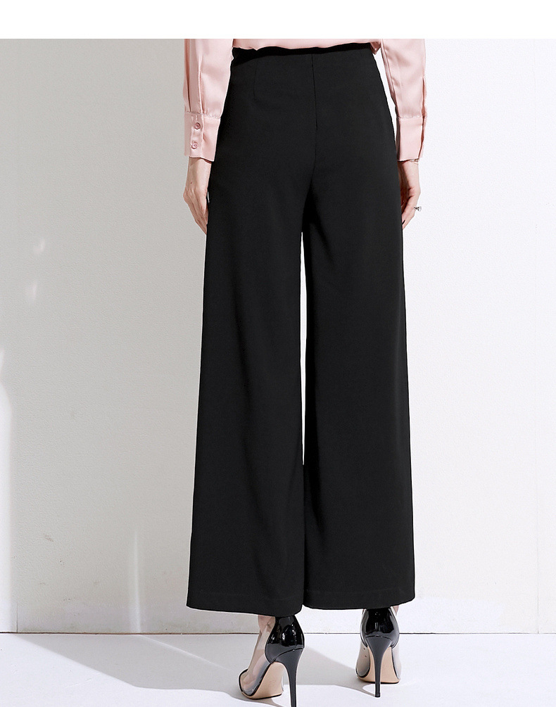 高腰阔腿裤2020春季新款品牌女装韩版轻熟百搭chic宽筒长裤子女