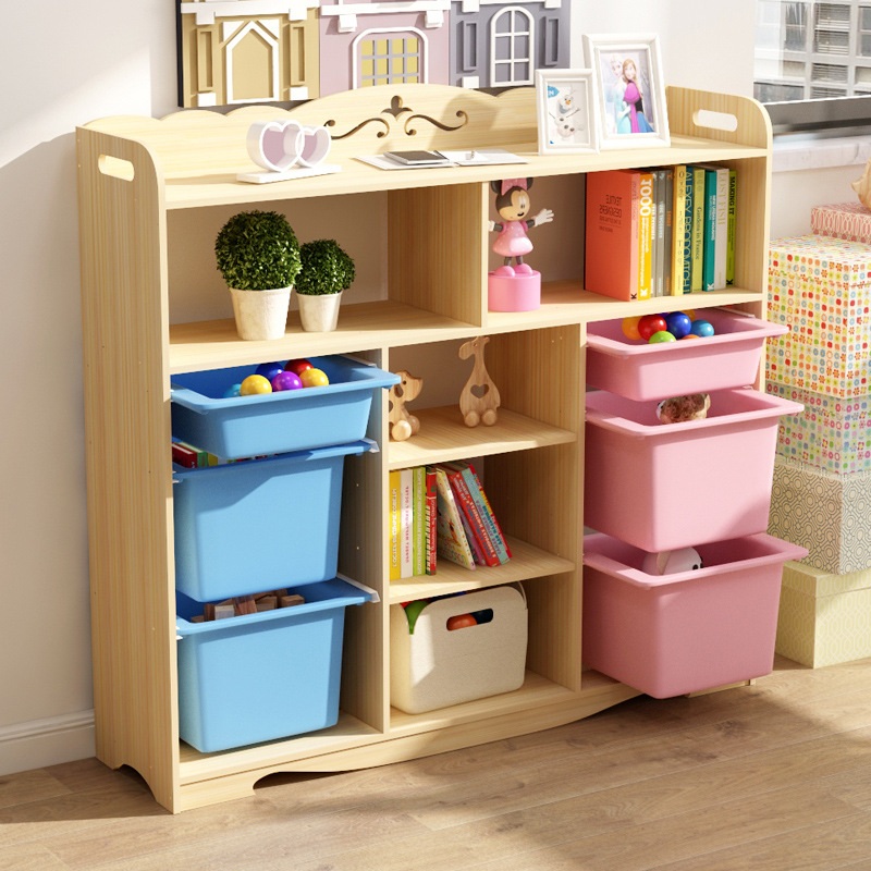 幼儿园卡通柜整理玩具架多层宝宝柜子收纳置物架实木儿童玩具收纳