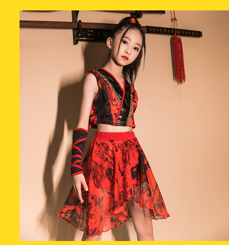 六一儿童演出服中国风表演服女童古装走秀服套装武士国潮服舞蹈服