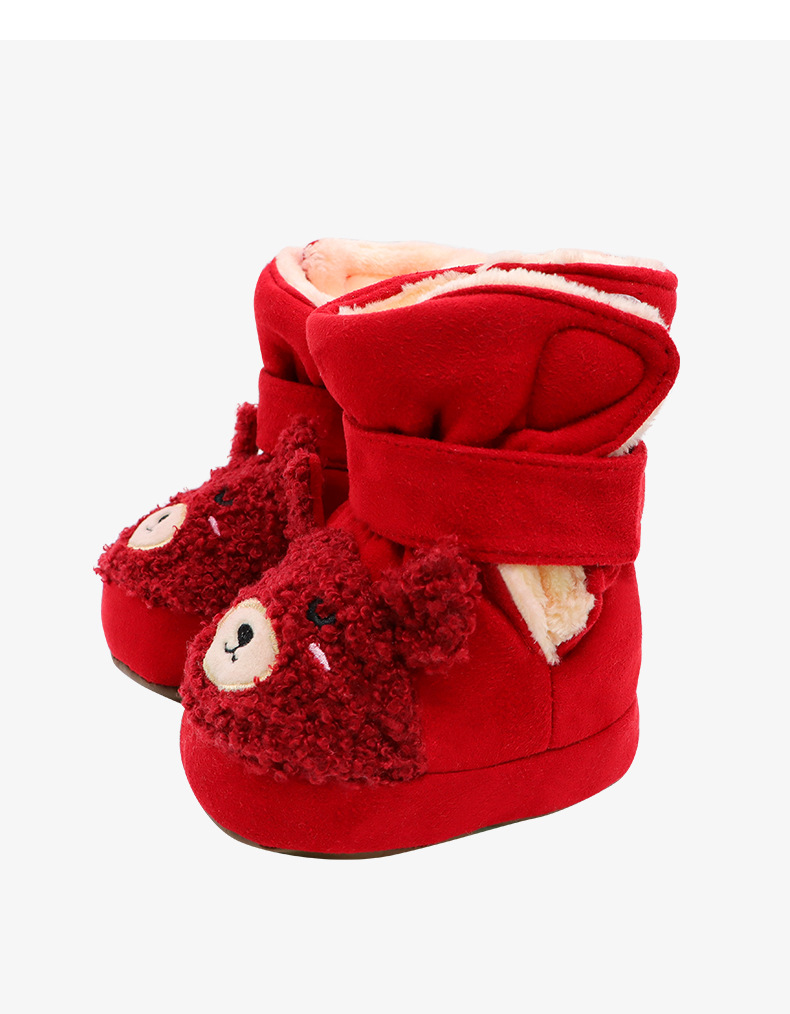 冬季婴儿棉鞋0-1岁宝宝加绒加厚保暖软底套脚鞋中帮初生儿小鞋子