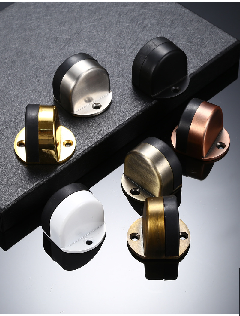 防撞门挡器不锈钢加厚木门限位器门顶免打孔硅胶地装加高玻璃门阻