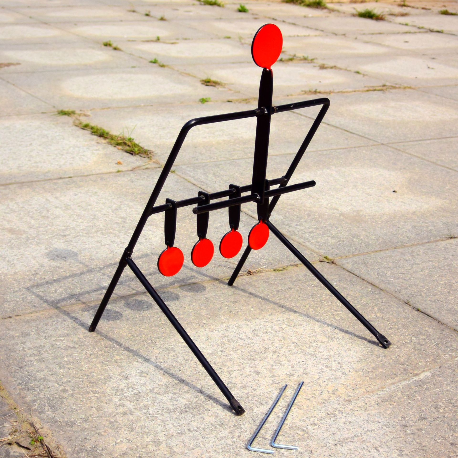 steel spinner target 钢板5靶心弹弓水弹射击训练翻转复位靶