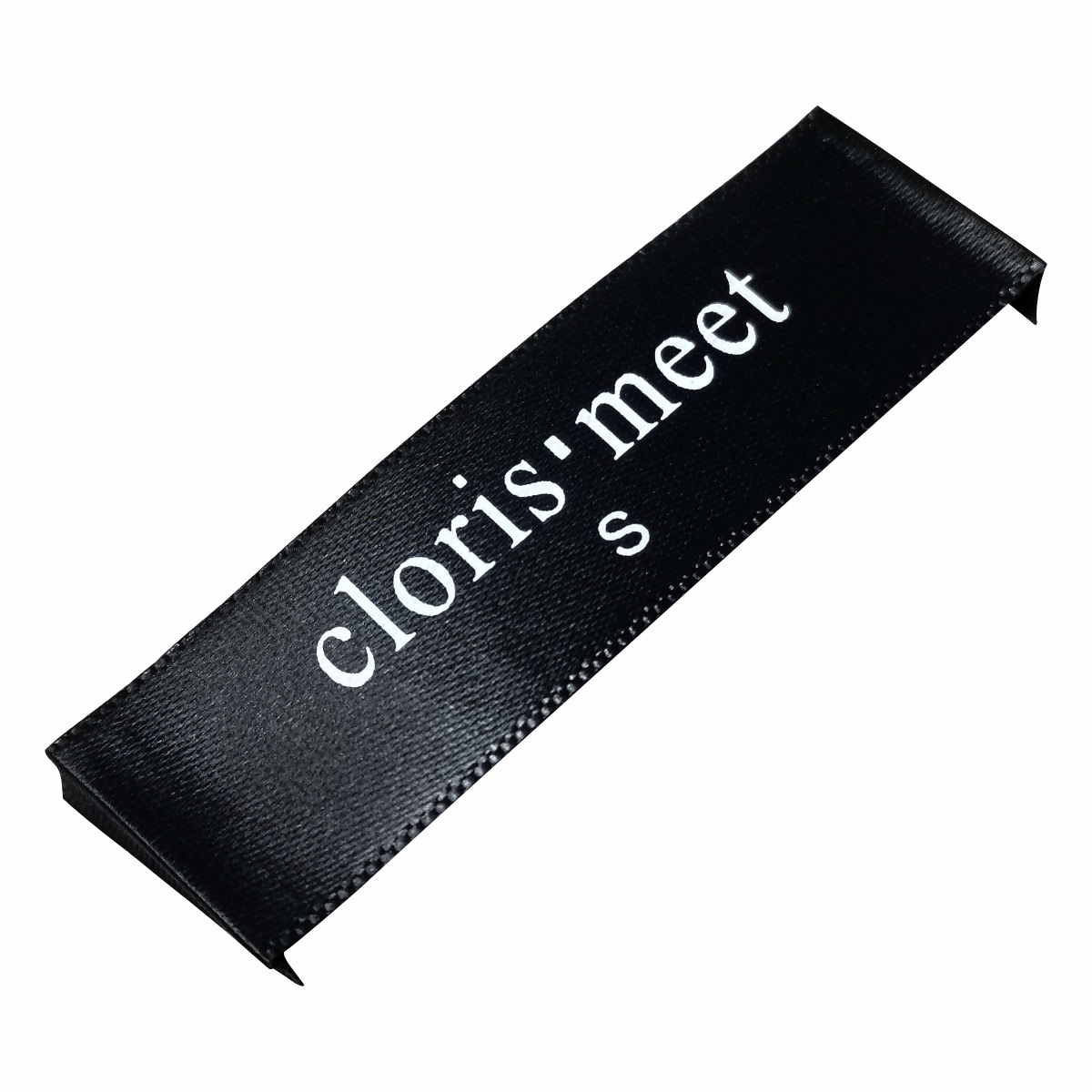 印唛定制 高密黑色缎面领标定制 衣服尺码唛头 外贸标丝印厂现货