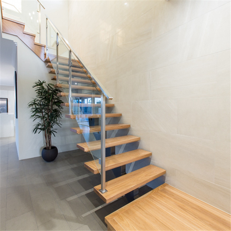 室内家用 特制方通龙骨木楼梯 专业设计定制直梯