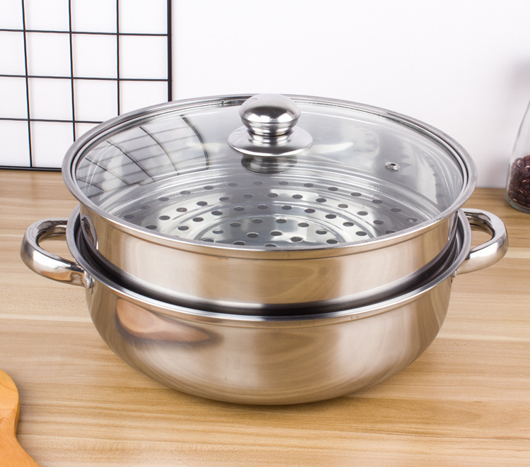 不锈钢双层蒸锅单耳汤锅家用会销礼品好帮手不锈钢锅礼品批发赠送