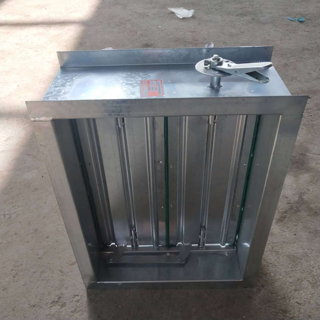 镀锌板材质密闭阀 手动对开多叶调节密闭阀 手动风量调节密闭阀
