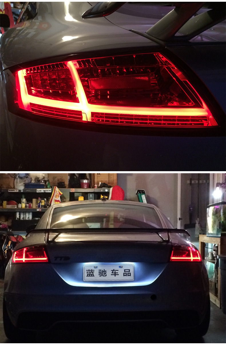 适用于奥迪tt尾灯总成06-13款改装led行车灯 熏黑款后尾灯 秀山-阿里