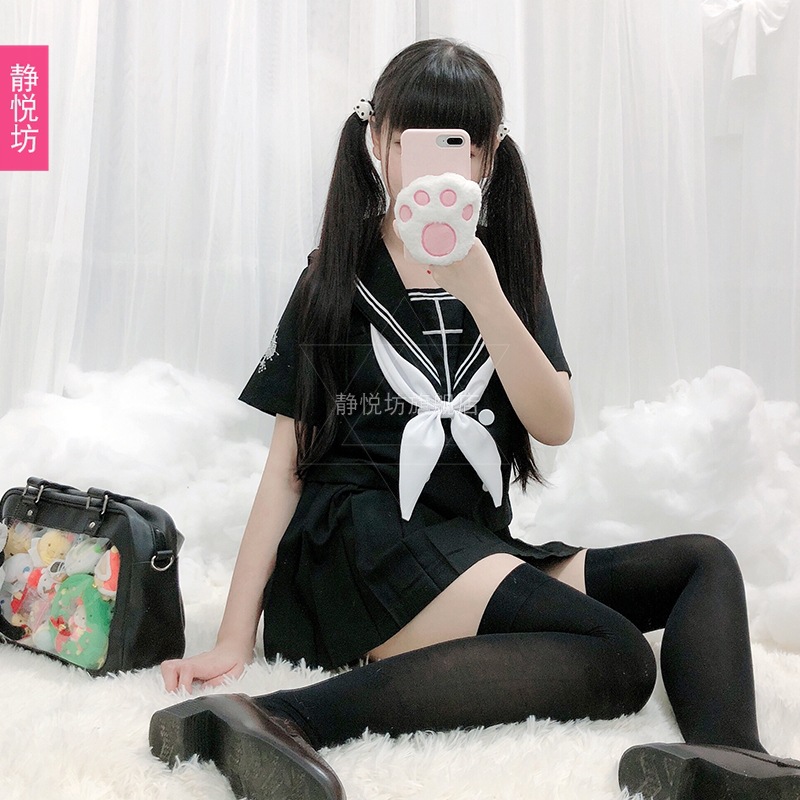 日本学生jk制服女生水手服不良少女班服海军领学院风套装百褶短裙