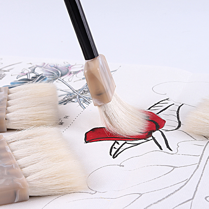 有峰羊毛刷国画涂色上色刷刷子排刷纯羊毛软毛清洁毛刷板刷