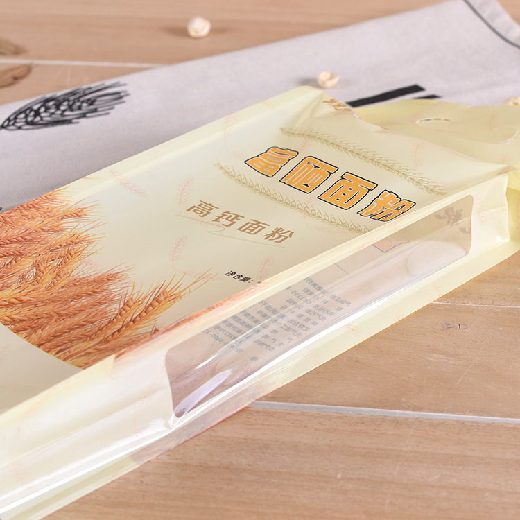 定制pe塑料彩印面粉小麦真空包装袋 防水手提杂粮玉米通用包装袋
