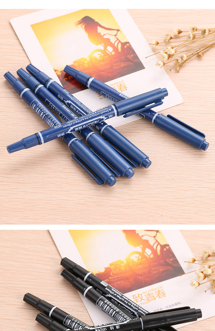 久工纹身器材转印彩色双头记号笔粗细两头纹身描绘笔纹身工具