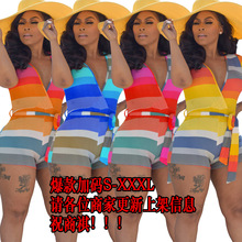 YY5170欧美女装多彩性感连体裤亚马逊独立站INS夏季含腰带女装
