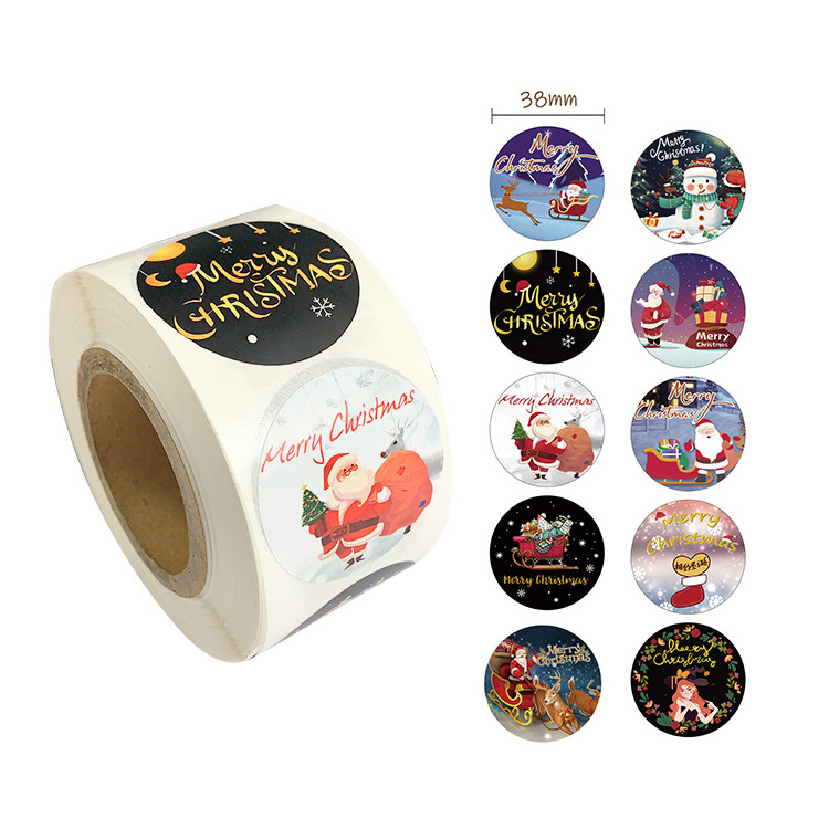 亚马逊10个圣诞雪人merrychristmas节日烘焙礼品信封口贴纸标签