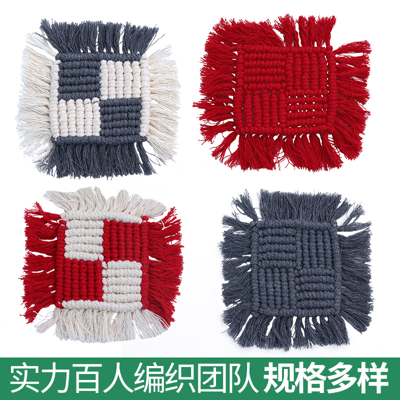 Coaster Hand-Woven Cotton Cord Coaster Home Thickened Ironing Thermal Shielded Table Mat Coaster Bowl Mat