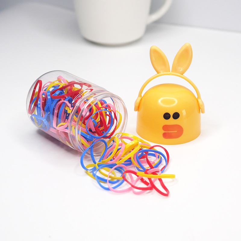 Qiangla Constantly Disposable Children Does Not Hurt Hair Rubber Bands Color Baby Hairband for Tying up Hair Cute Cartoon Canned