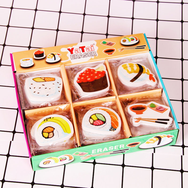卡通橡皮擦六一儿童奖品小学生文具寿司橡皮擦可爱卡通小礼品1227