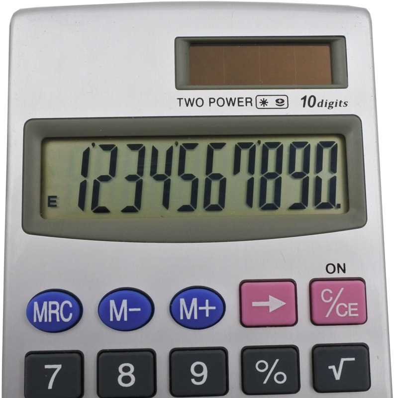 Factory Wholesale 10-Digit Large Screen Aluminum Surface Calculator Student Palm Aluminum Alloy Solar Calculator