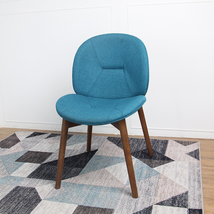 厂家直销北欧实木交叉椅酒店餐厅定型棉椅家用小户型布艺无扶手椅