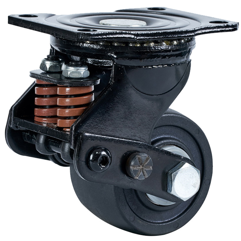 3寸重型万向尼龙减震轮玻璃厂工业防震低重心转向推车耐磨滑轮