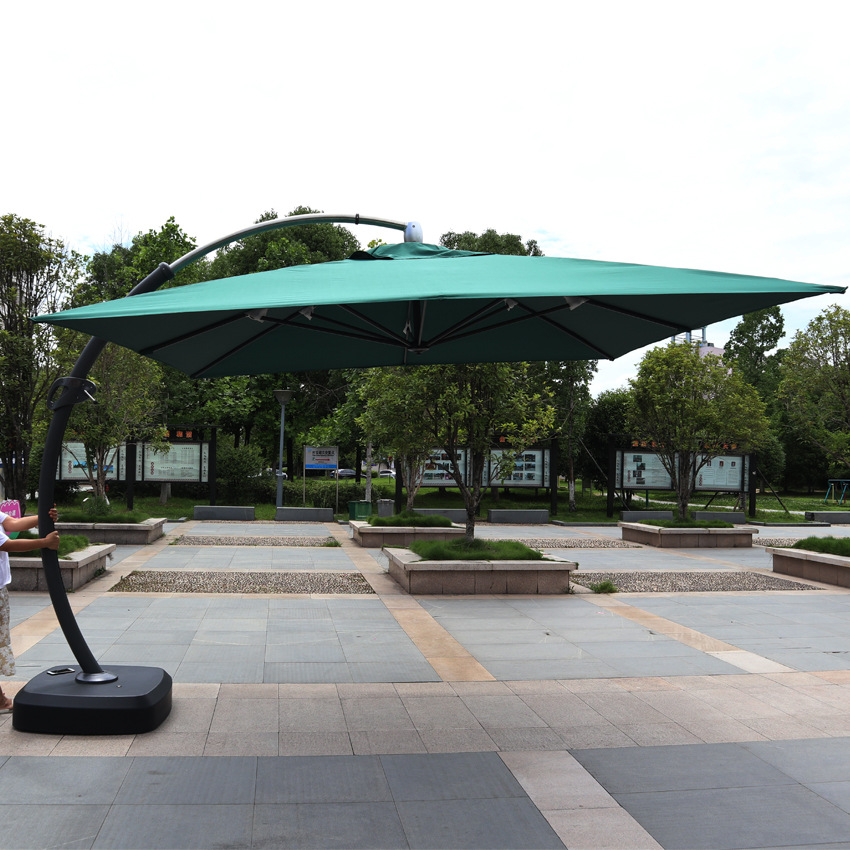 户外遮阳伞哥伦布大弯杆伞3.5米方形超大广场庭院罗马伞铝合金伞