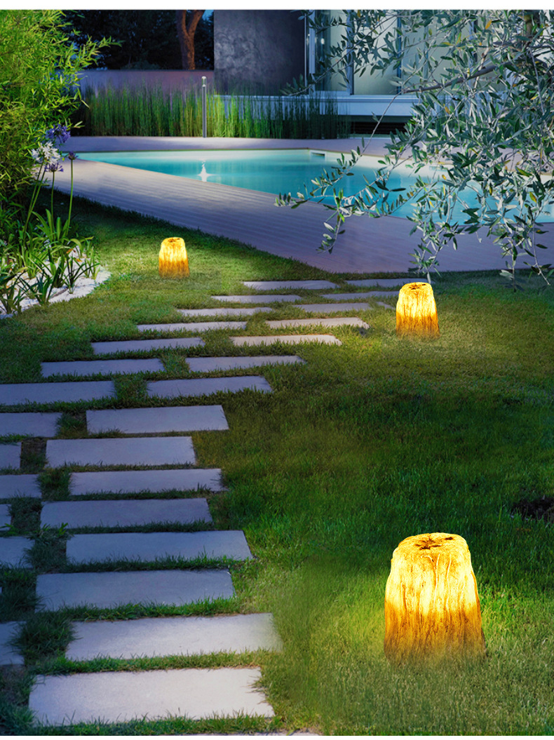 发光树桩造型灯led木桩灯园林景观太阳能造型灯玻璃钢仿真造型灯