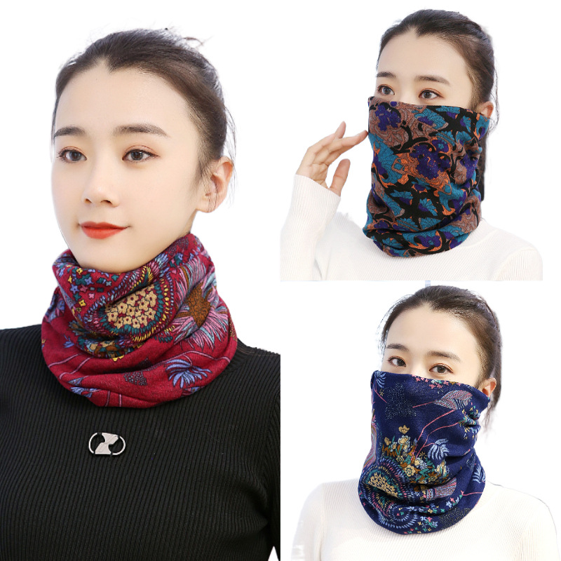 Scarf Women's Autumn and Winter Warm Variety Scarf Pullover Scarf Fashion Mask Windproof Fake Collar Cervical Neck Protection