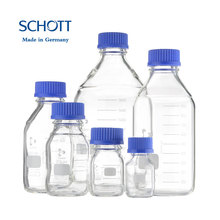 肖特Schott透明丝口瓶蓝盖试剂瓶宽口50 100 250 500 1000ml进口