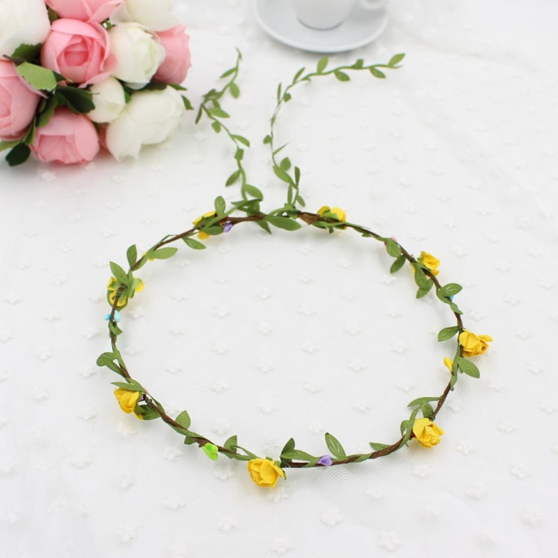 韩版简约款纸花环头饰景点拍照写真头环发饰儿童节目表演妆扮配饰