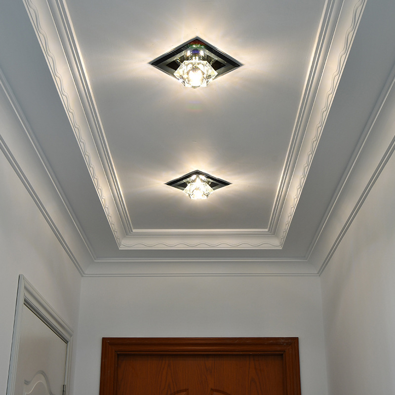 过道灯走廊灯 射灯led天花灯嵌入式水晶筒灯客厅壁灯入户玄关灯