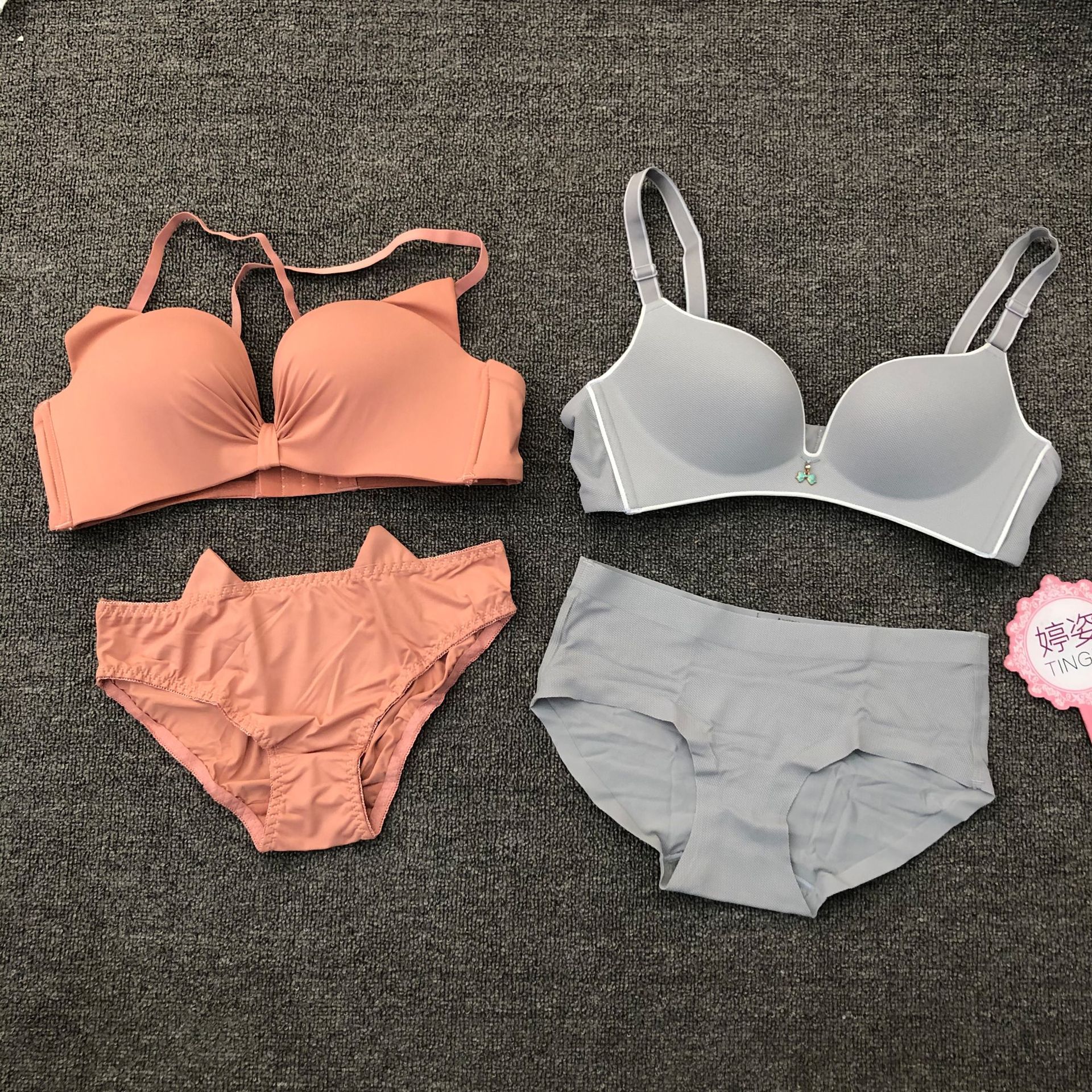 马来西亚越南出口爆款杂款无痕内衣内裤套装无钢圈库存特价文胸
