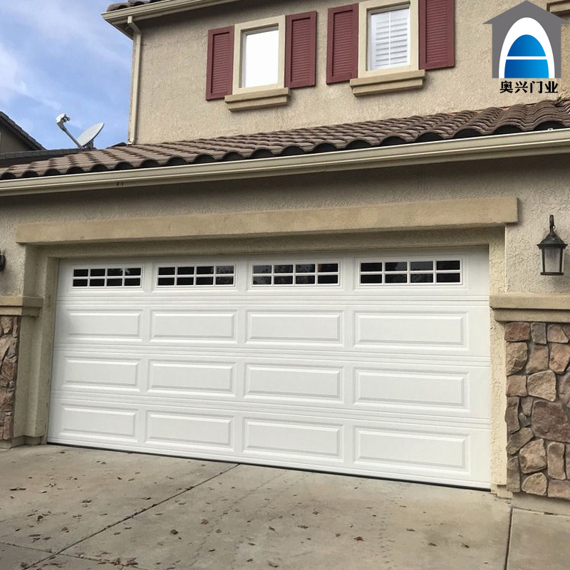 铝合金彩钢欧式别墅电动滑升翻板车库门遥控防盗卷帘门厂家