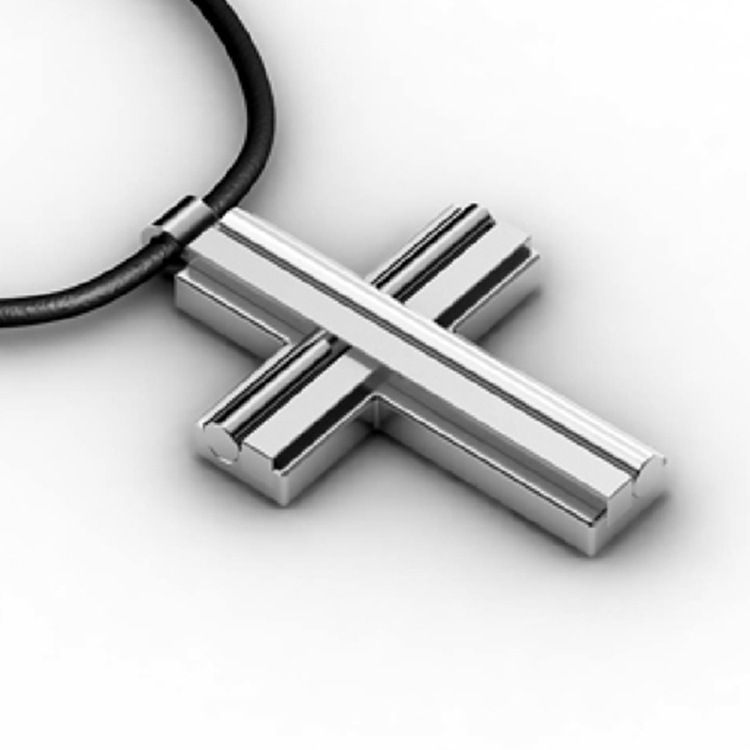 网红流行男士十字架项链设计304不锈钢吊坠饰品工厂批量来图订购